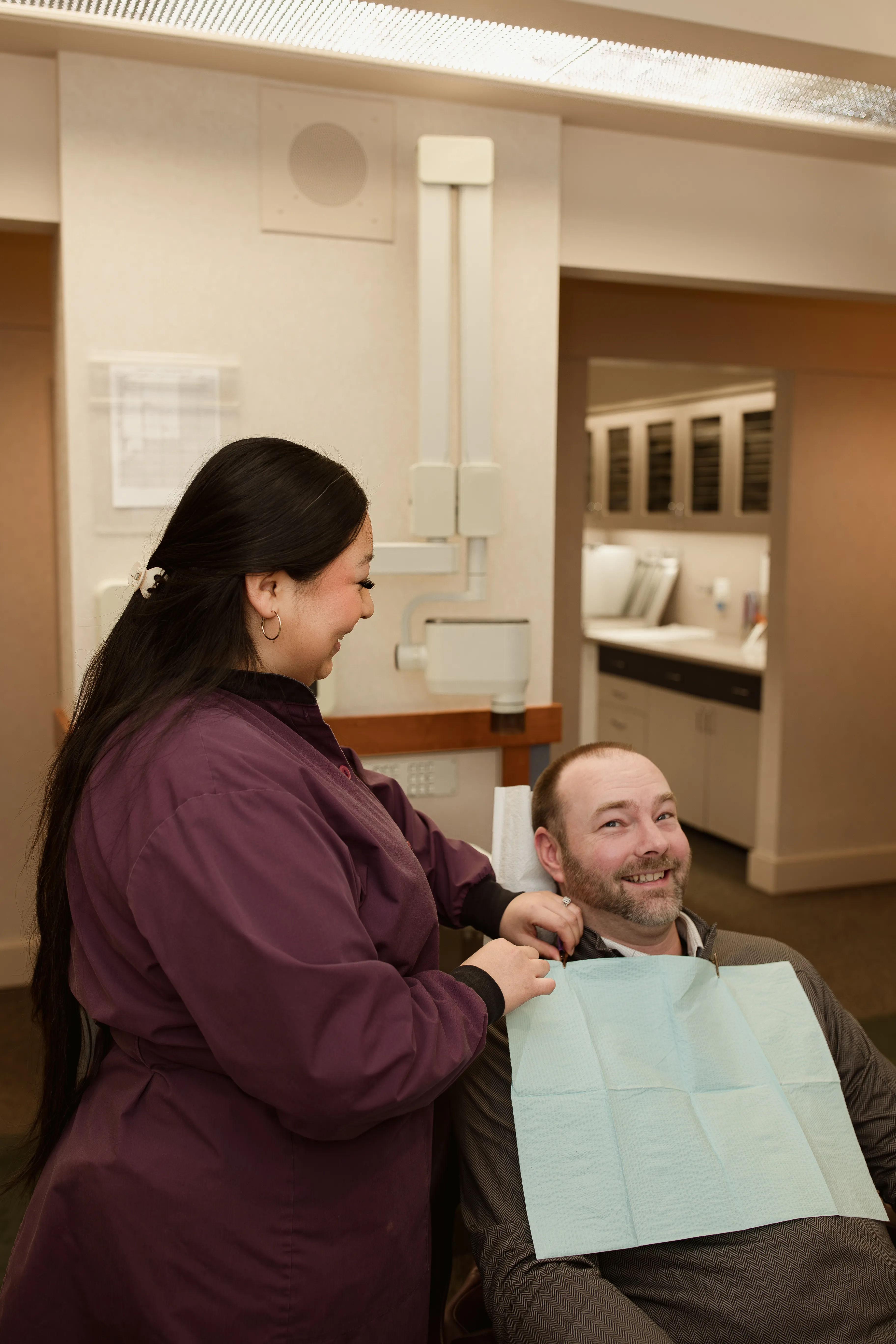 Patient receiving root canal therapy